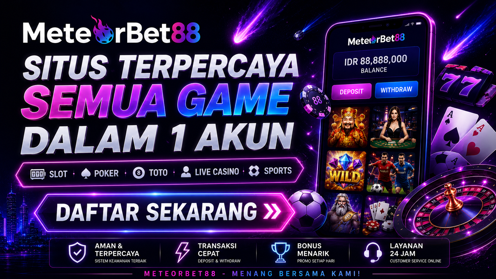 MeteorBet88 Semua Game Banner